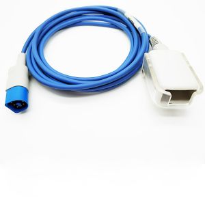 HP 8 Pin TPU Blue SPO2 Extension Cable Wear Resistant Oem / Odm Availible