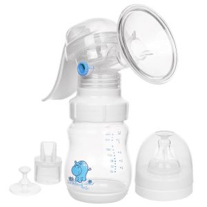 Sundelight PP SILICONE BPA Free Manual Breast Pump With Bottle