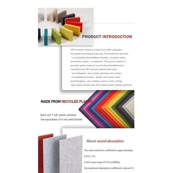 Polyester fiber sound-absorbing board, soundproof material, recording studio, flame-retardant polyester felt, ceiling, wall panel