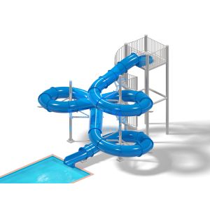 6m Height Commercial Water Slide with >150 Person Capacity and 30-60 Days