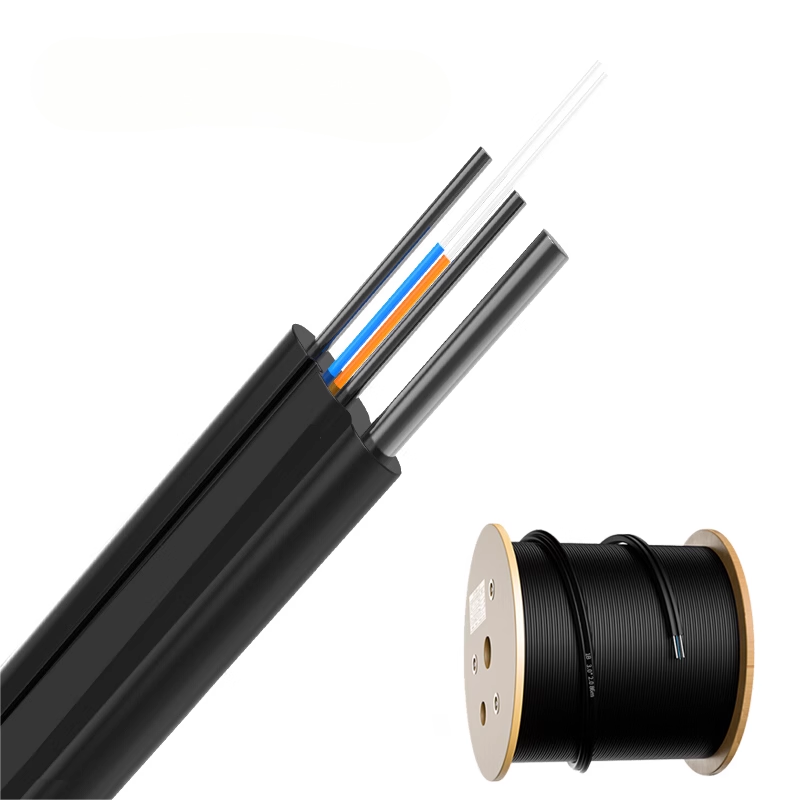 4 Core G657A1 Outdoor FTTH Drop Fiber Cable GJYXCH with 0.8mm Steel Wire