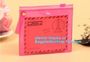 China stationery waterproof plastic documents pouch PVC zipper lock file bag with pocket,document carrying zip file folder bag on sale