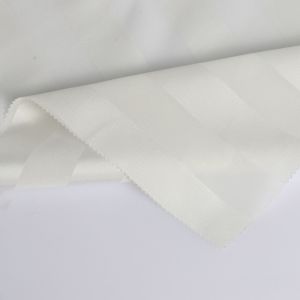 Recycled chiffon satin striped fabric is elegant and soft for pajamas/long