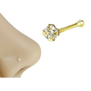 China 1.25-3.0mm 18K Gold Nose Piercing OEM ODM With Natural Stone on sale