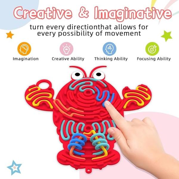 6 Colors Silicone Fidget Toy for Calming Focus and Stress Relief Sensory Activity Board