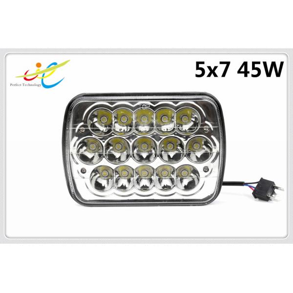DCV12V 24V sealed beam rectangle 5x7 45W truck headlight with Hight Low Spot