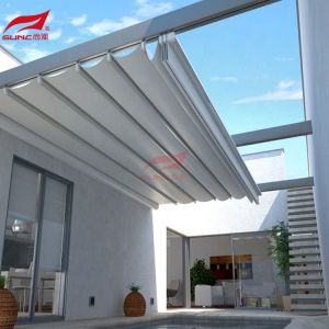 Bioclimatic Aluminum PVC Retractable Roof Systems Rain Protection