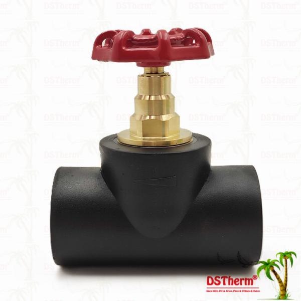 Black PPR Stop Valve With Chrome Plated / Brass Color Cartridge ISO 15784