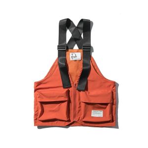 Summer High Street Plus Pockets Zipper Sleeveless Vest