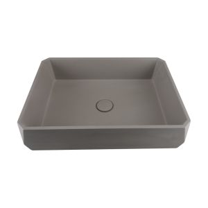 Cheap Taupe Clay Counter Top Table Concrete Wash Basin Matte Finish for sale
