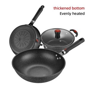 Kitchen Cooking Frying Cast Iron Cookware Set 3PCS Non Stick