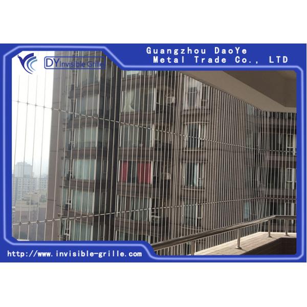 Safety Balcony Invisible Grille Long Service Life For High Rise Building