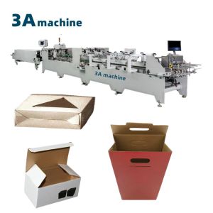 125cm Max Size 3-Layer Corrugated Cardboard Box Dual- Lock Bottom Folding Gluing Machine