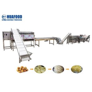 SUS304 Fruit And Vegetable Processing Line Sweet Potato Washing Peeling Cutting