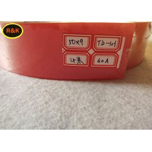 Red Roll Screen Printing Squeegee 60 - 75A Smooth Surface With 9mm Thickness