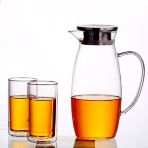 BPA Free Glass Water Pitcher For Juice / Beverage / Cold Water Hand Blown Craft