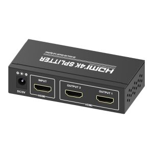 Black 48 Bit 10.2Gbps 4kx2k HDMI Splitter 1x2