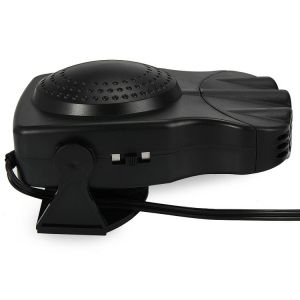 Two Switch Portable Fan Heater 150w , Black Plastic Plug In Car Heater