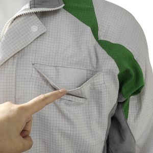 Lint Free Zipper Polyester Cotton TC Fabric Work Clothes ESD Antistatic Jacket