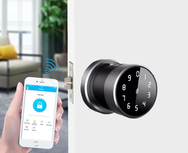 Quality Ttlock Mobile Control Keyless Round Smart Lock FPC Sensor Fingerprint Smart Door Lock wholesale