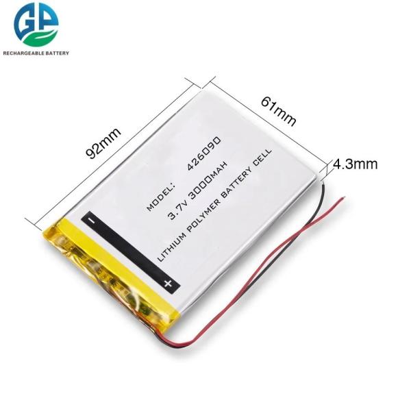 High Discharge Lithium Polymer Battery 426090 3.7v 3000mah Flat Rechargeable