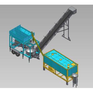 Portable Automatic Concrete Batching Plant With Dual Axle And Tires On site Fast