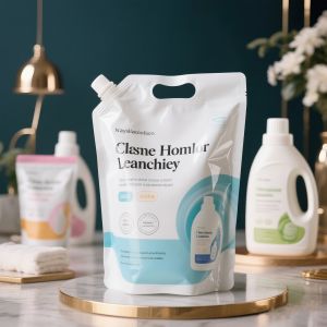 China Custom Printed 250ml 400ml 1L Washing Powder Soap Refillable Liquid Stand up Laundry Detergent Bag Spout Packaging Pouch on sale