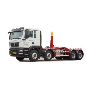 China Sinotruk Large Capacity Hook Lift Garbage Truck Heavy Duty Garbage Transport Truck 8x4 on sale