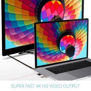 Aluminum 7-in-1 USB Type C Hub Adapter Dongle 100W Power Delivery,Compatible for