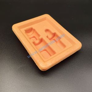 High-end precision hardware parts, pulp molding, orange base, environmentally friendly and degradable, scratch-resistant and shock-proof, made of sugarcane pulp through wet pressing process