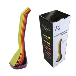 Cheap Nonstick Cooking Made Stylish 5-Piece Compact Nesting Utensil Set in Vibrant Colors for sale