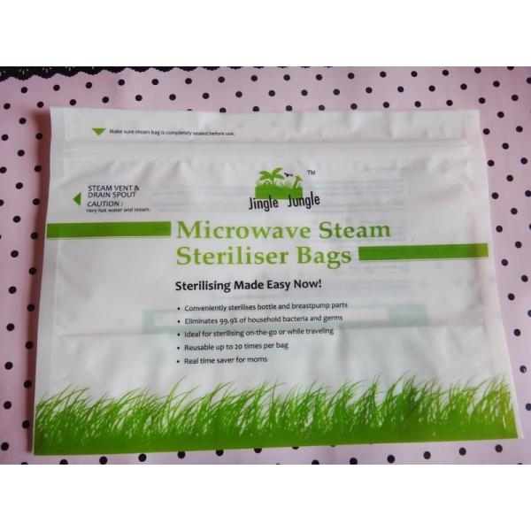 Quality high temperature microwave steam steriliser bags/zipper plastic microwavable pouch wholesale