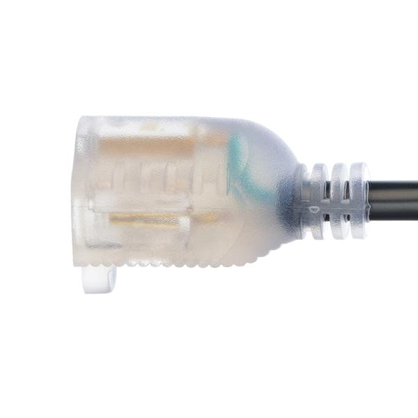 6 ft North American ETL 3 Pin Heavy Duty Outdoor Extension Cord with Lighted End Female End Type NEMA