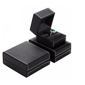 Rectangular PU Leather Box Recyclable Necklace Box Packaging Embossing