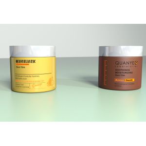 Light Double Wall Plastic Matted Jar With ABS Gold Lid 200ml 250ml 50ml