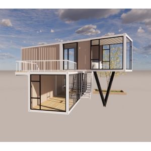 20ft or 40ft Luxury Design Two Layers Apartment Fabricated Living Portable