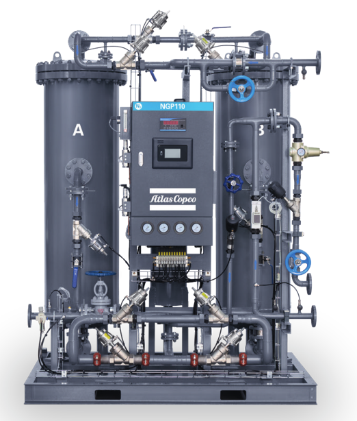 PSA Nitrogen Generator NGP 110 enabling on-demand nitrogen production to support continuous manufacturing processes and control