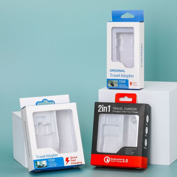 Custom Printed Charger Packaging Boxes UK/US Plug NOET Fast Charger Boxes 2 - in