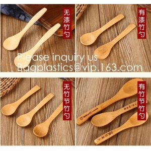 Disposable Catering Bamboo Party Spoon Natural Bamboo Knife And Fork Honey Spoon