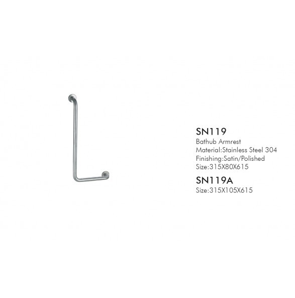 Polished Disabled Safety Grab Bars Stainless Steel 304 Bathroom Fitting