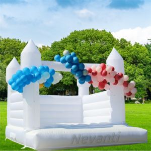 2024 Double Slide White Inflatable Bouncer House with Customized Color and