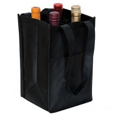 NonWoven Four Bottle Wine Bag Reusable Wine Bag with Two Self-material Handles