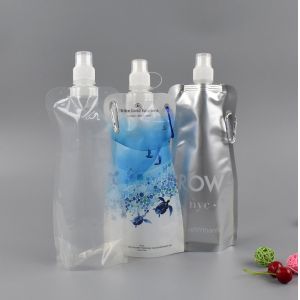 China Portable Stand Up drink Liquid Packaging Pouch 800ML with Suction Nozzle on sale