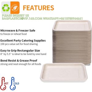8 Inch Heavy Duty Paper Plates, Bend-Resist Compostable Medium Size Disposable