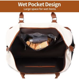 Cavas Weekender Carry on Duffel Travel Bag with Leather Shoes Compartment for