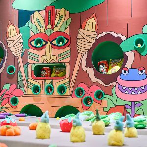 Forest Theme Indoor Playground for Kids with Slides and Ball Pit