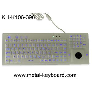 PS2 Rubber Industrial Silicone Keyboard Ruggedized Backlight With Trackball