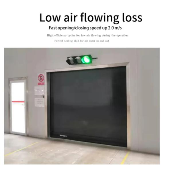 PVC Vinyl Fabric Rubber Fold up Fast Acting Quick Rolling Clean Room Rapid Automatic door