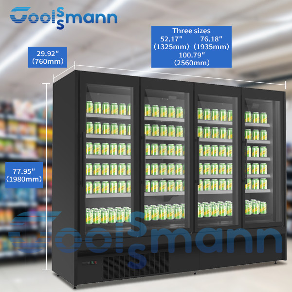 Glass Door Beverage Display Fridge Plug In Automatic Defrosting Glass Door