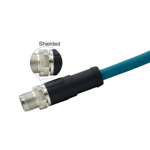 Waterproof Molded M12 X Code Connector Au Contact For Ethernet Interface